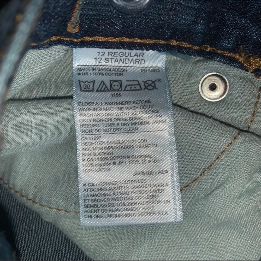 Old Navy Denim Blue Jeans Dark Wash Size 12 Regular Straight
